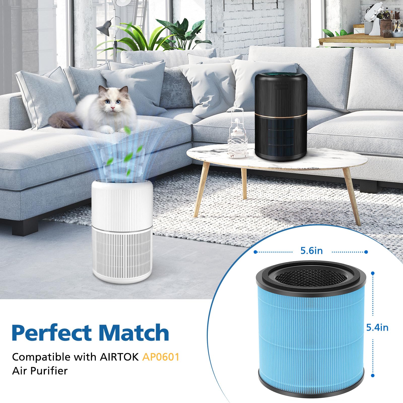 Caehomly AP0601 activated carbon layer reduces odors for a fresher room.