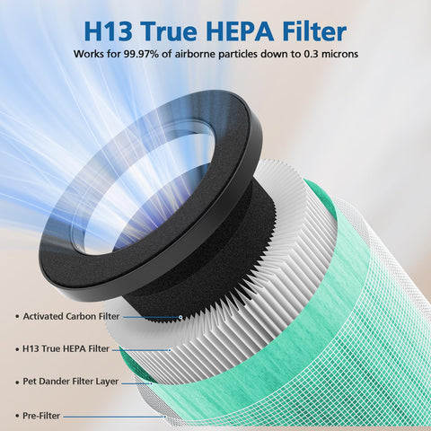 Caehomly MJ002H four-stage filtration shows comprehensive particle capture.