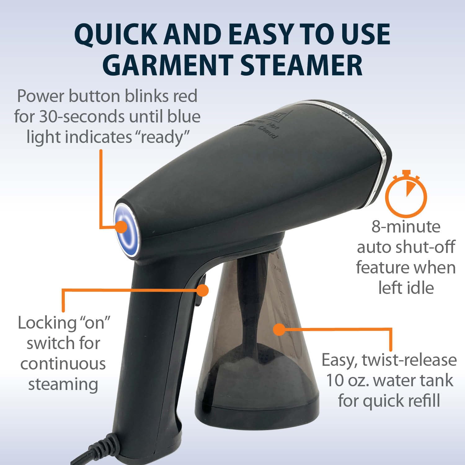 Cafe Valet Voyager Cloud steamer seven outlets for powerful, even steam distribution