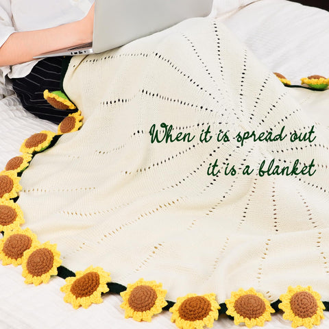 Cagulax sunflower teacher gift idea bouquet-inspired blanket for appreciation.