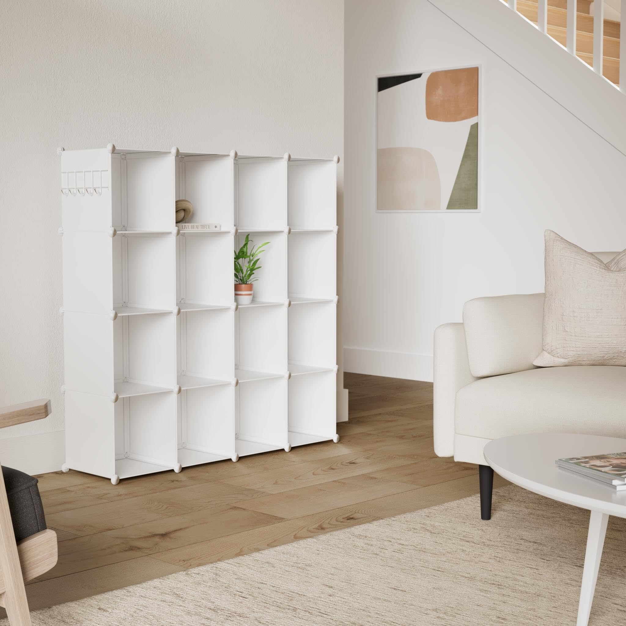 C&AHOME 16-cube unit setup demonstrates scalable closet organization