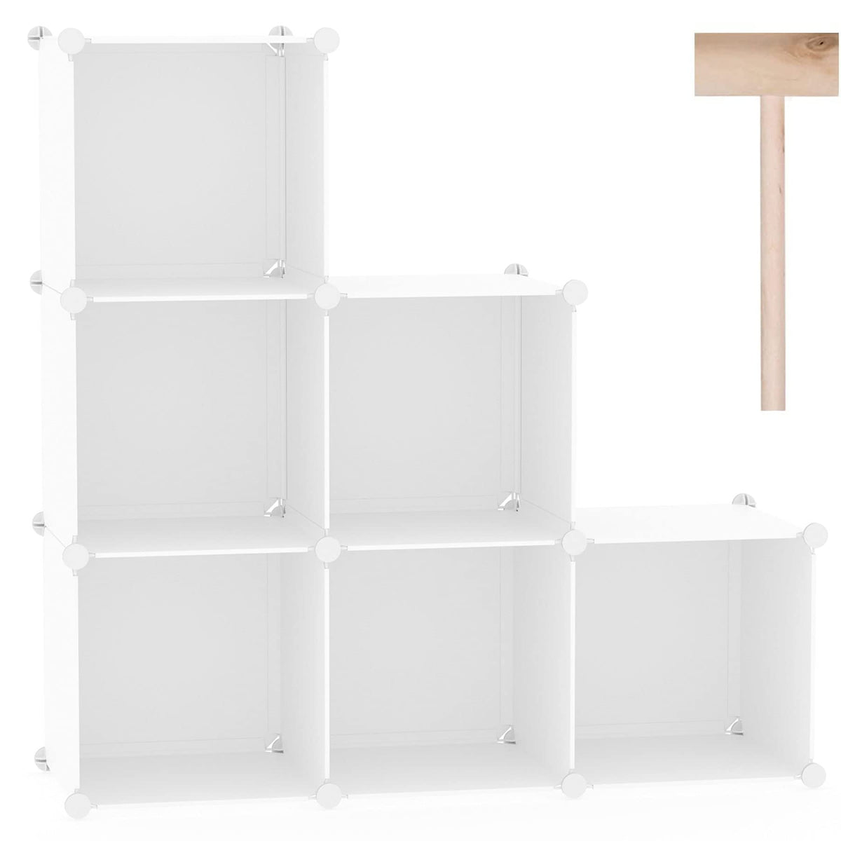 CAHOME 6-cube storage milky front view showing organized display for books and decor