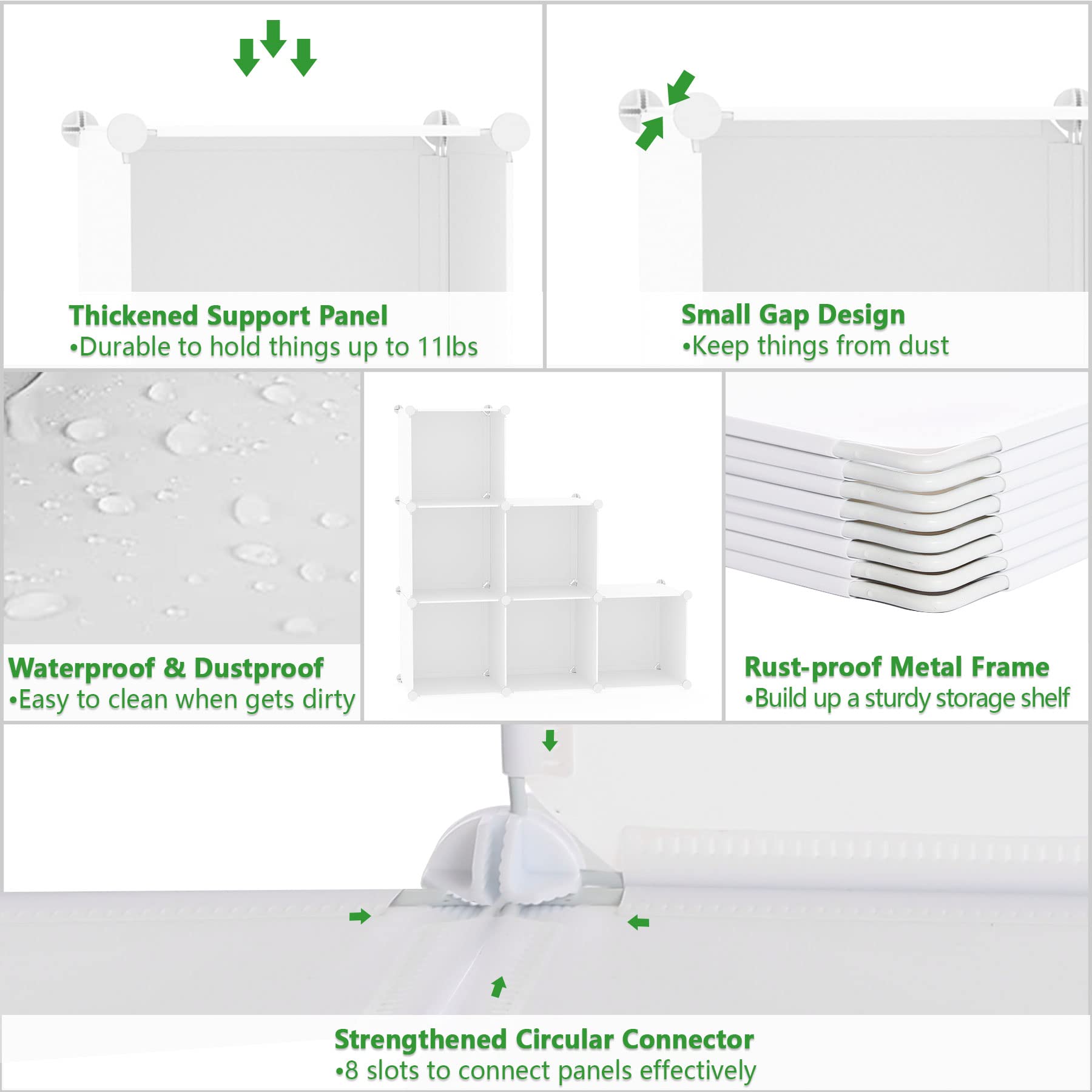 CAHOME 6-cube storage milky living room display with tidy essentials