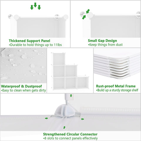 CAHOME 6-cube storage milky living room display with tidy essentials