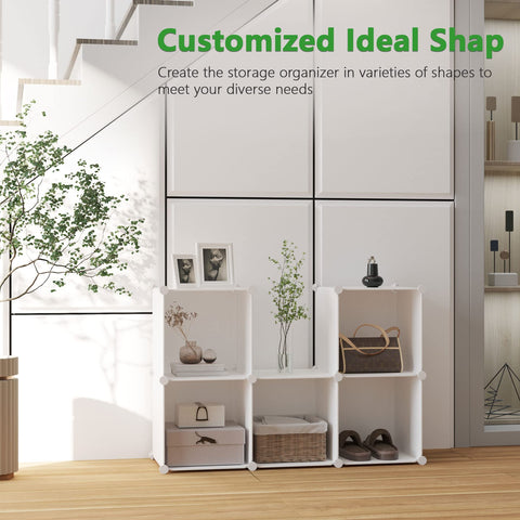 CAHOME 6-cube storage milky wardrobe organization for clothes and accessories