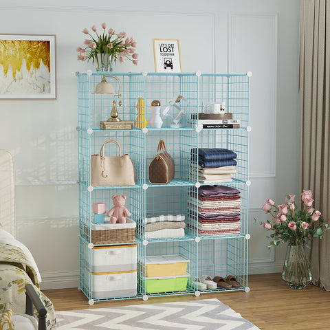 C&AHOME cube grid close-up shows sturdy metal frame supporting heavier items.