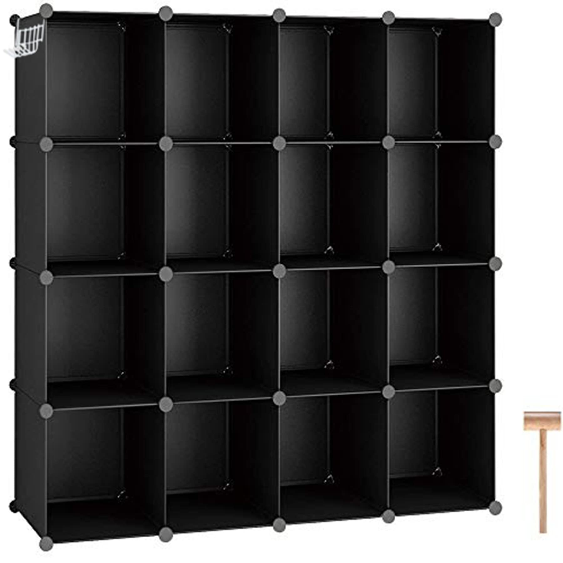 C&AHOME cube storage organizer with 16 cubes maximizes tidy book and decor display.