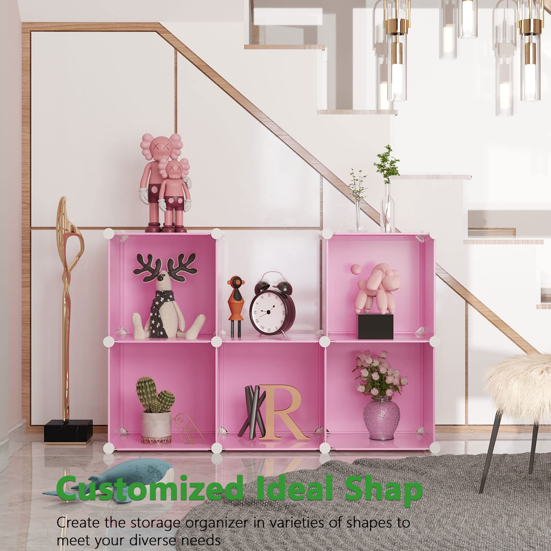 Cahome cube storage organizer pink detailed assembly with included tools