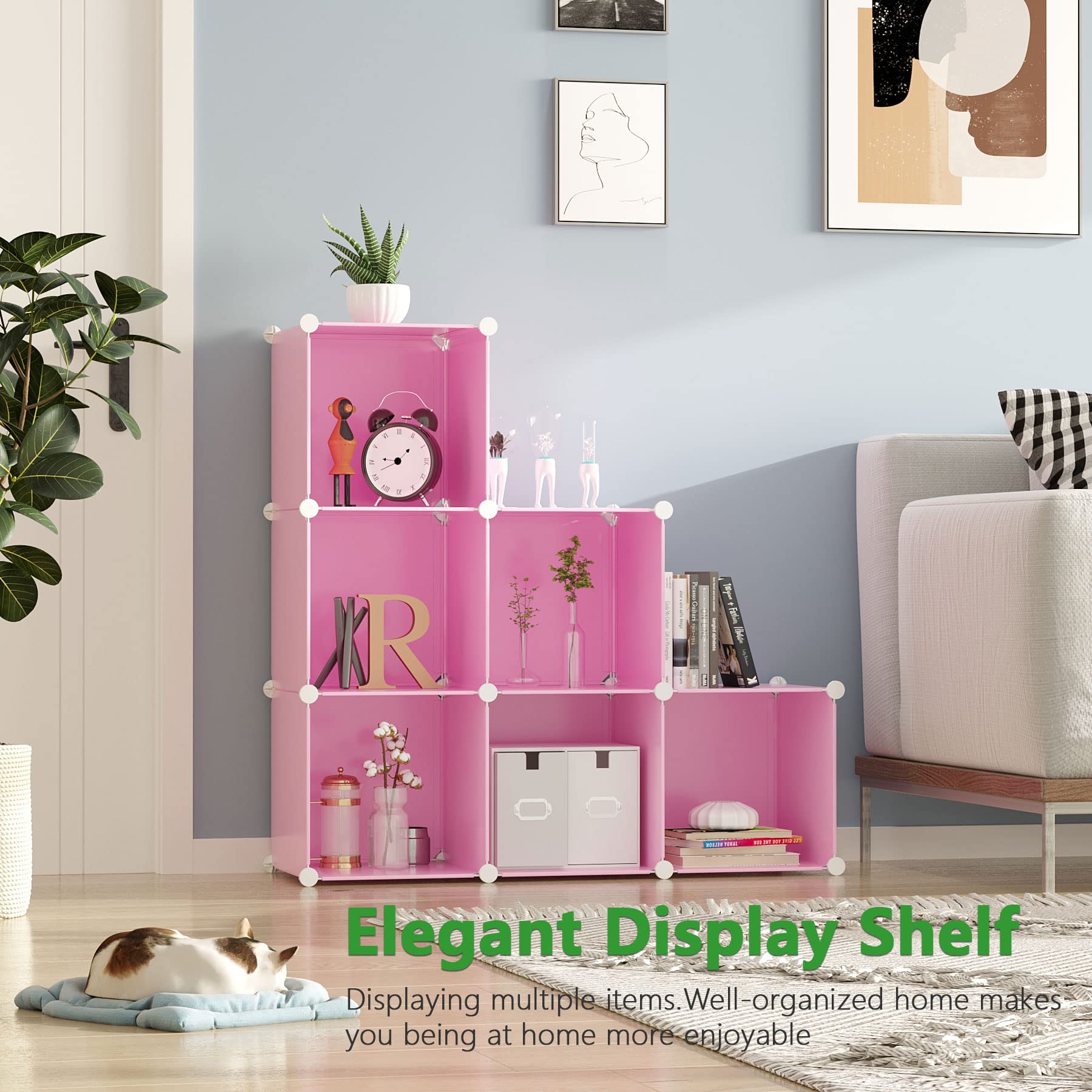 Cahome cube storage organizer pink materials close-up of PP panels and metal frame