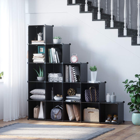 C&AHOME display-wall configuration cubes helps create versatile shelving layouts.