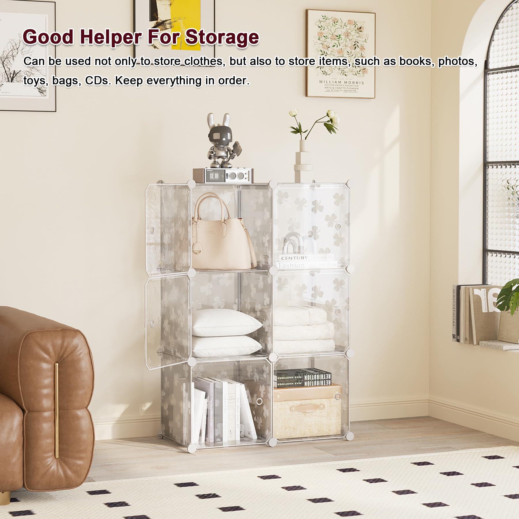 C&AHOME durable PP material with ABS connectors ensures sturdy, long-lasting daily use.