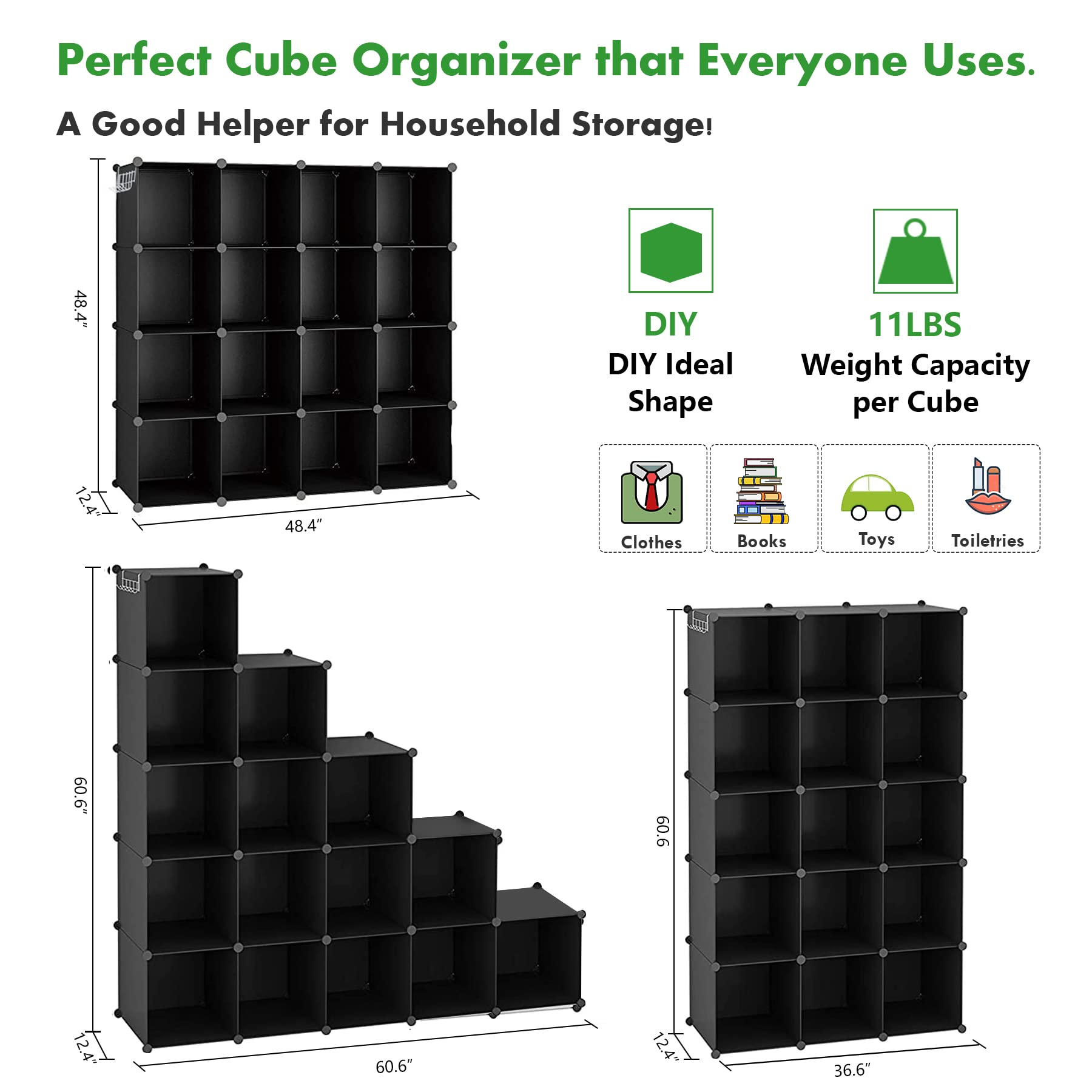 C&AHOME easy assembly instructions simplify building different shapes for small spaces.