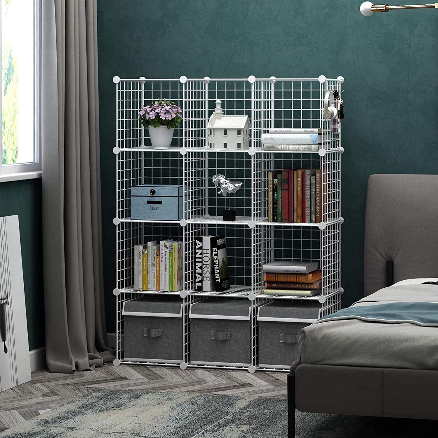 C&AHOME grid storage bins ideal for clothes, books, or toys in a modern grid.