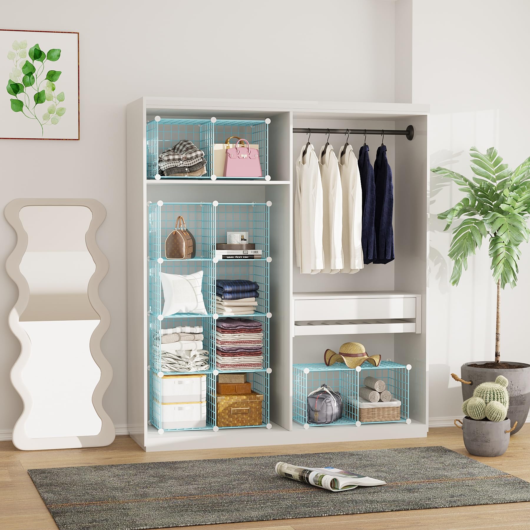 C&AHOME large-capacity cubes keep clothing and shoes neatly organized.
