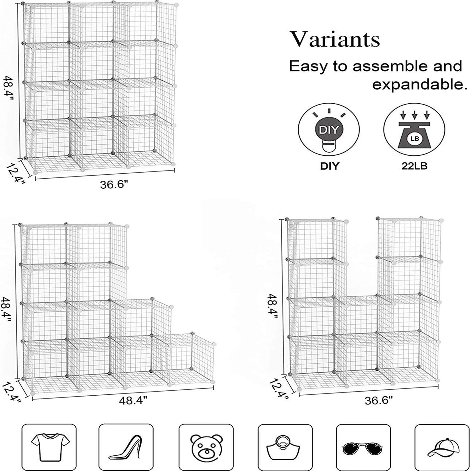 C&AHOME modular shelves offer easy build and customization.