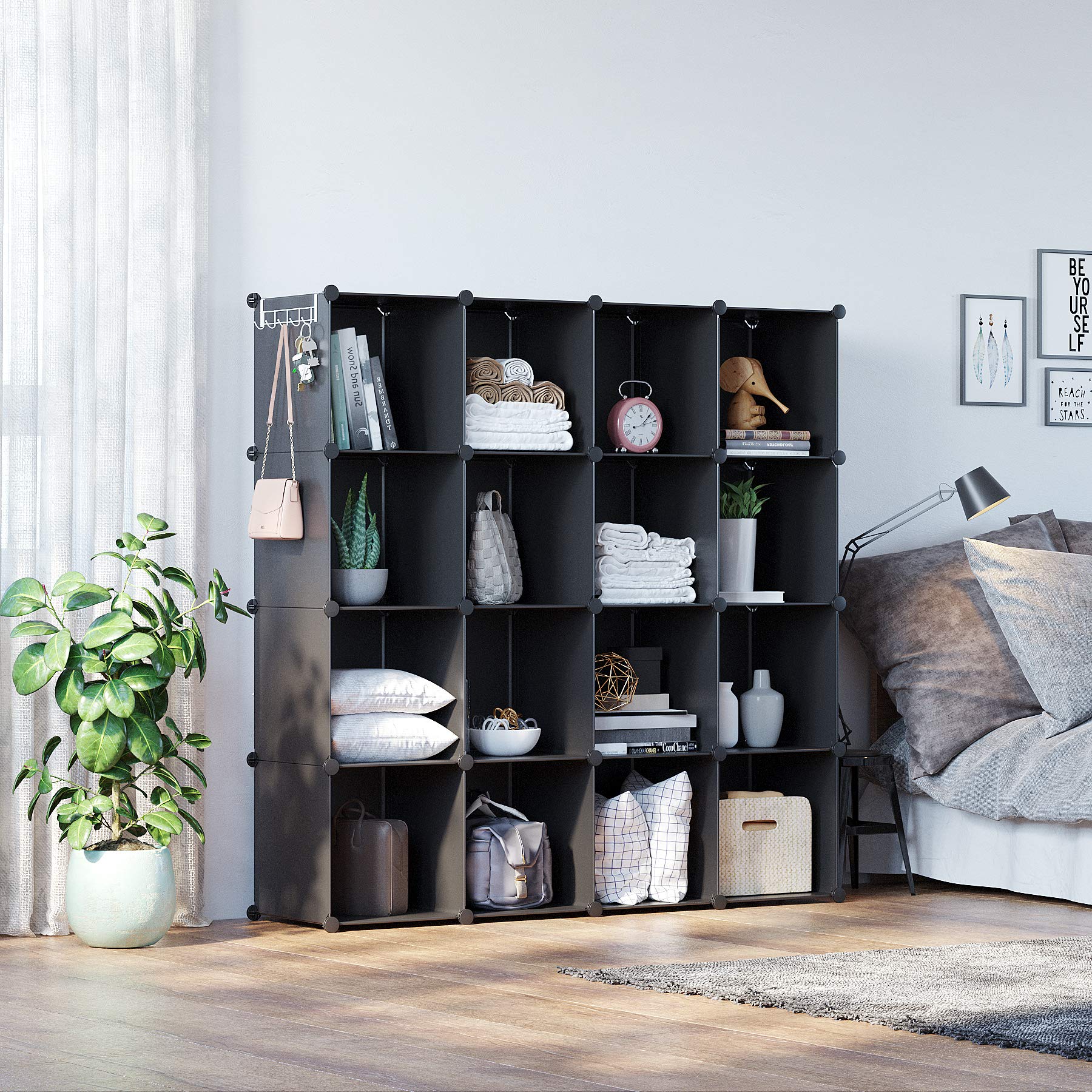 C&AHOME plastic cube storage blocks offer flexible organization for toys and crafts.