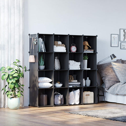 C&AHOME plastic cube storage blocks offer flexible organization for toys and crafts.
