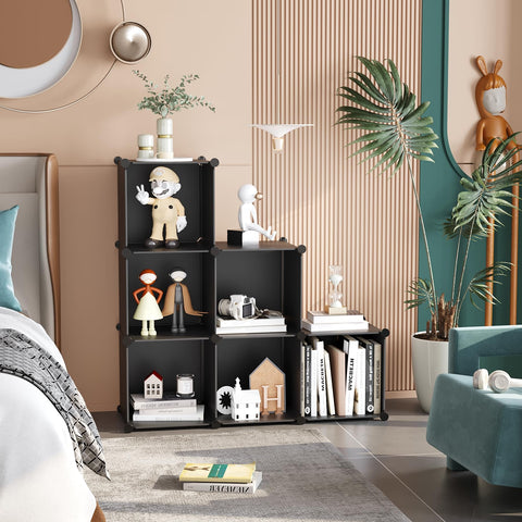 C&AHOME stackable cube shelves ideal for wardrobe organization and kids' toys.