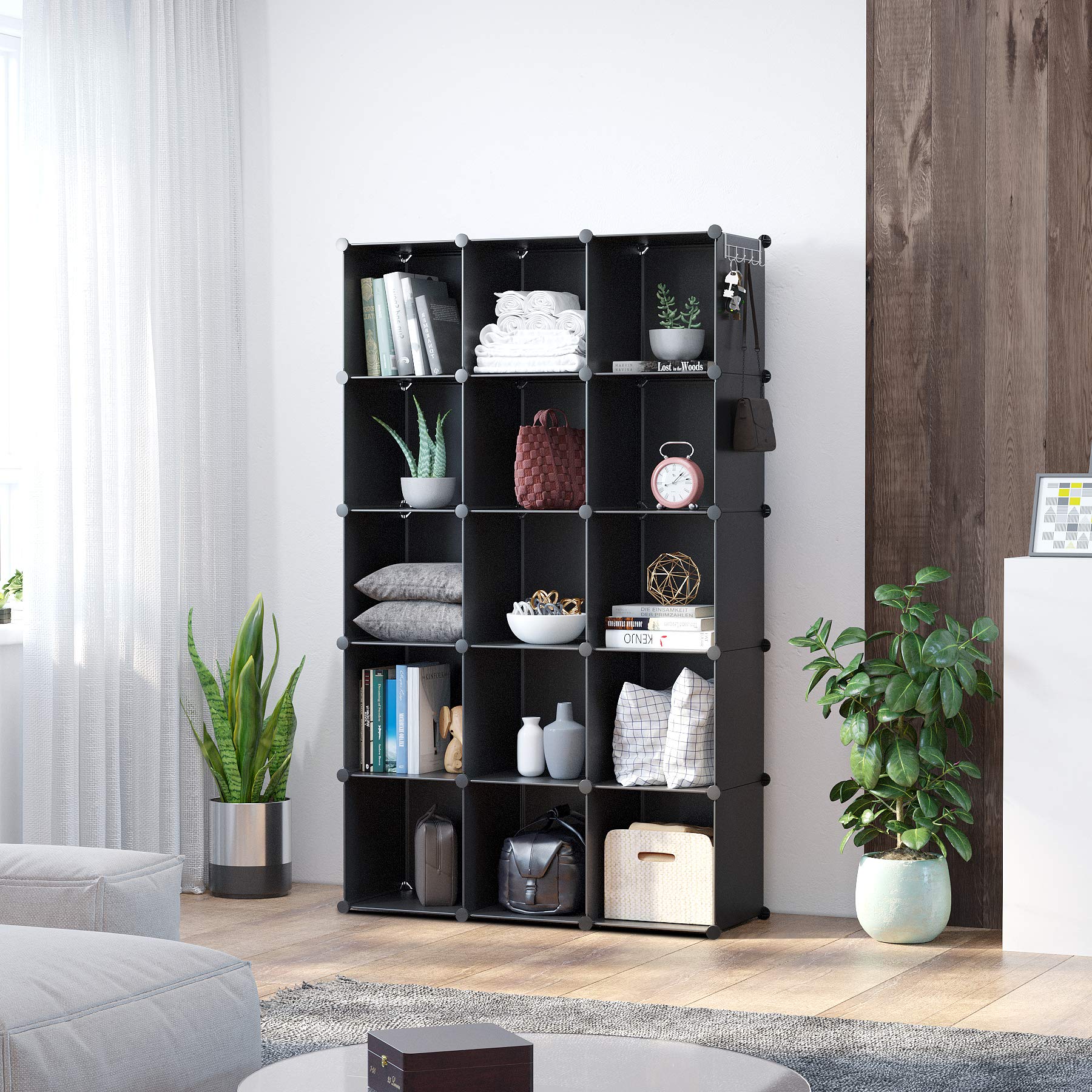 C&AHOME sturdy metal-frame connectors ensure stable, long-lasting modular shelves.