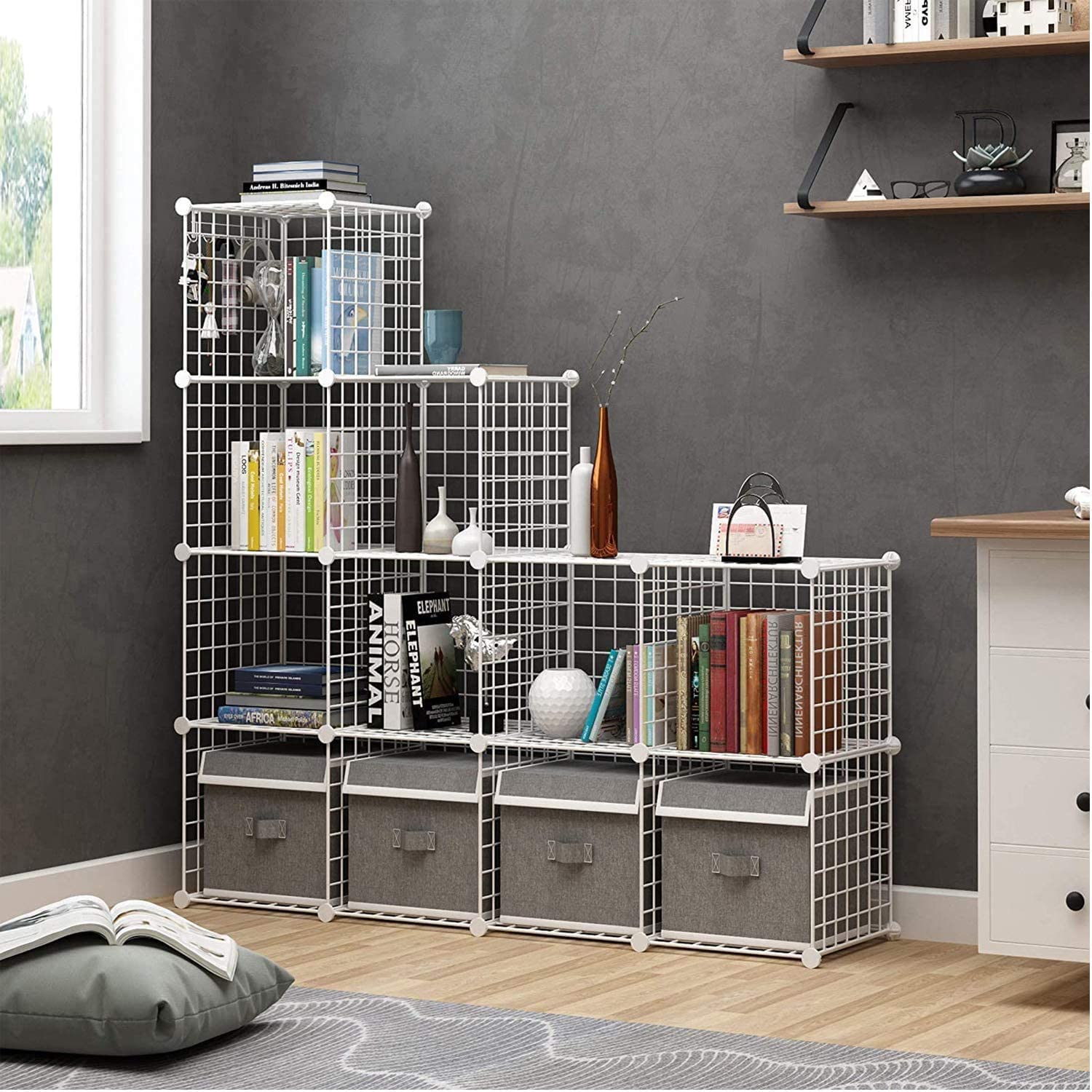 C&AHOME twelve-cube layout supports versatile organization across rooms.