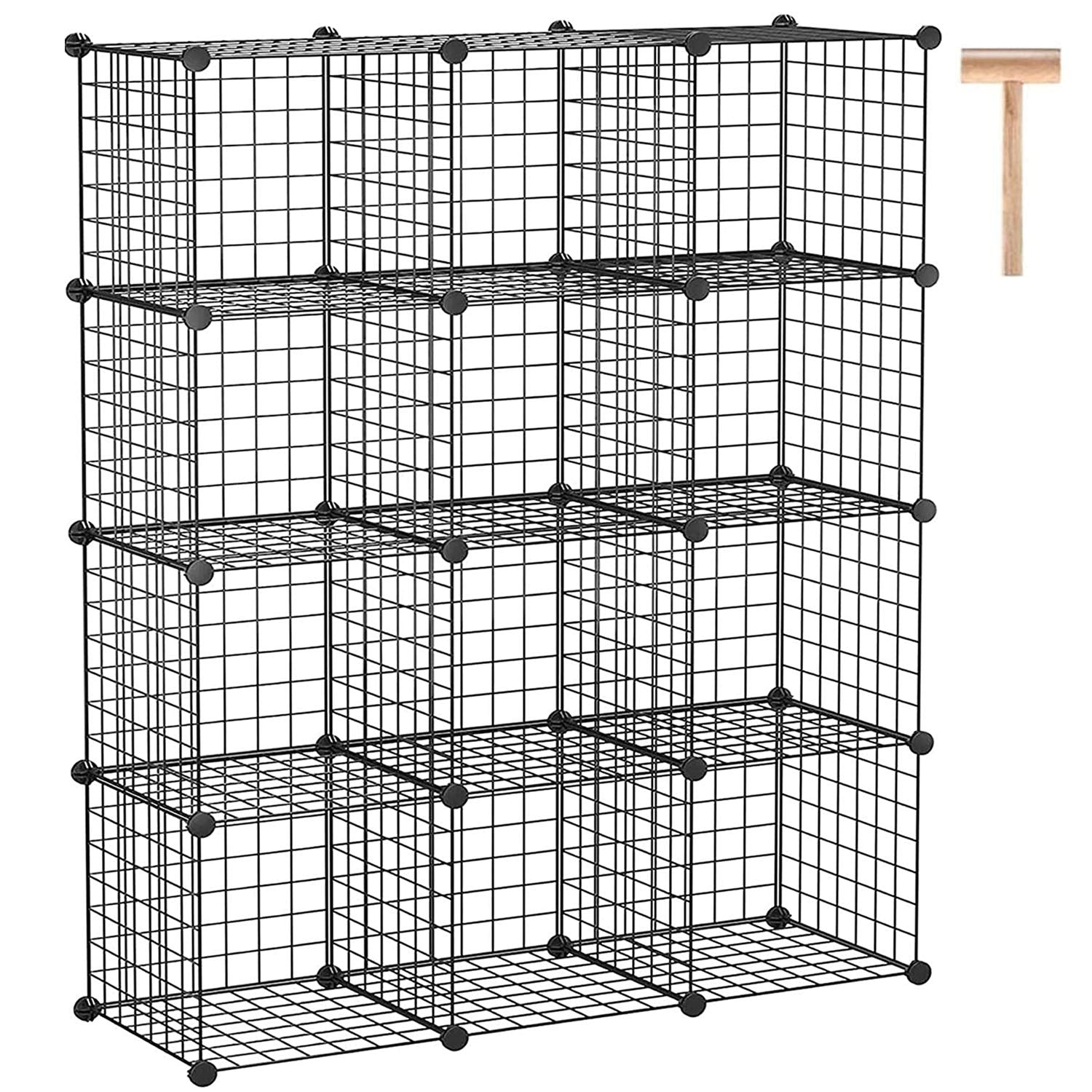 C&AHOME wire cube storage front view demonstrates modular organization for living spaces.