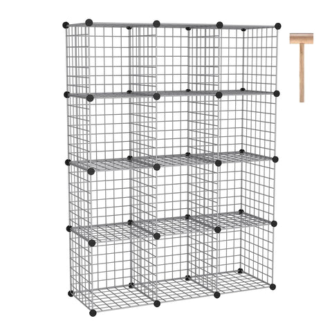 C&AHOME wire cube storage front view showing organized shelves