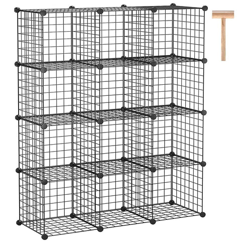 C&AHOME wire cube storage front view demonstrates modular organization for living spaces.