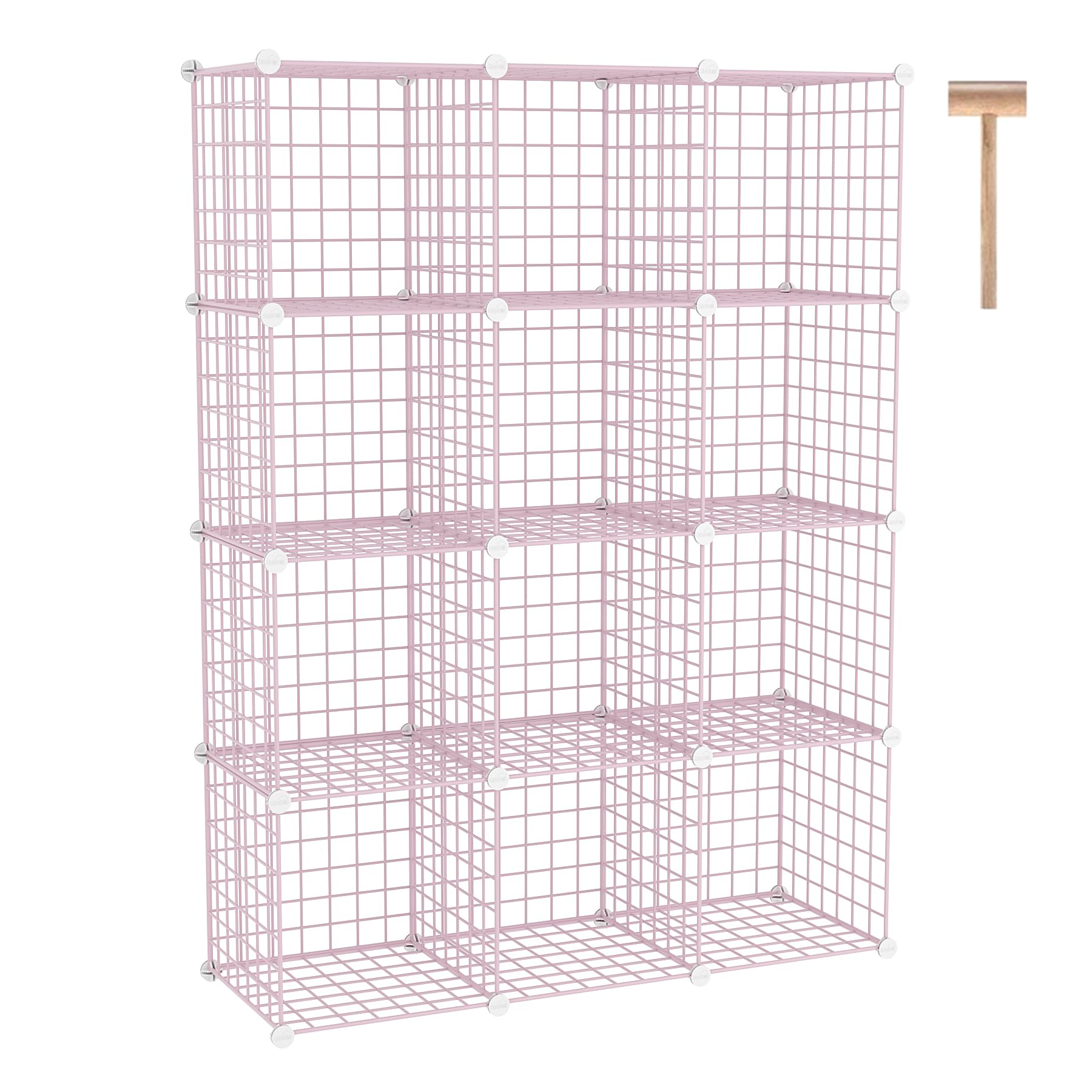 C&AHOME pink wire cube storage overview showing modular design