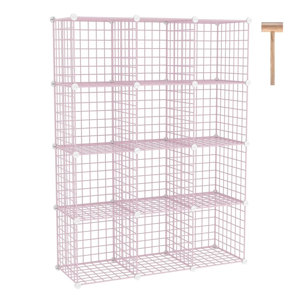 C&AHOME pink wire cube storage overview showing modular design