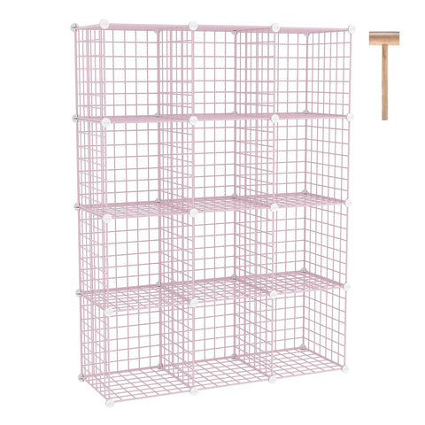 C&AHOME pink wire cube storage overview showing modular design