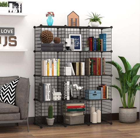 C&AHOME wire cube storage side panel close-up highlights sturdy connectors for lasting stability.