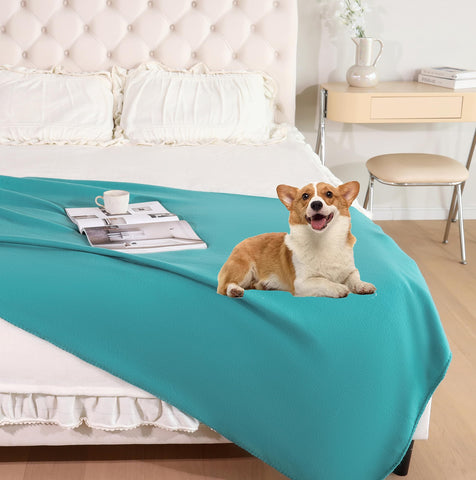 CAI TENG fleece throw blanket, orange, travel-friendly warmth