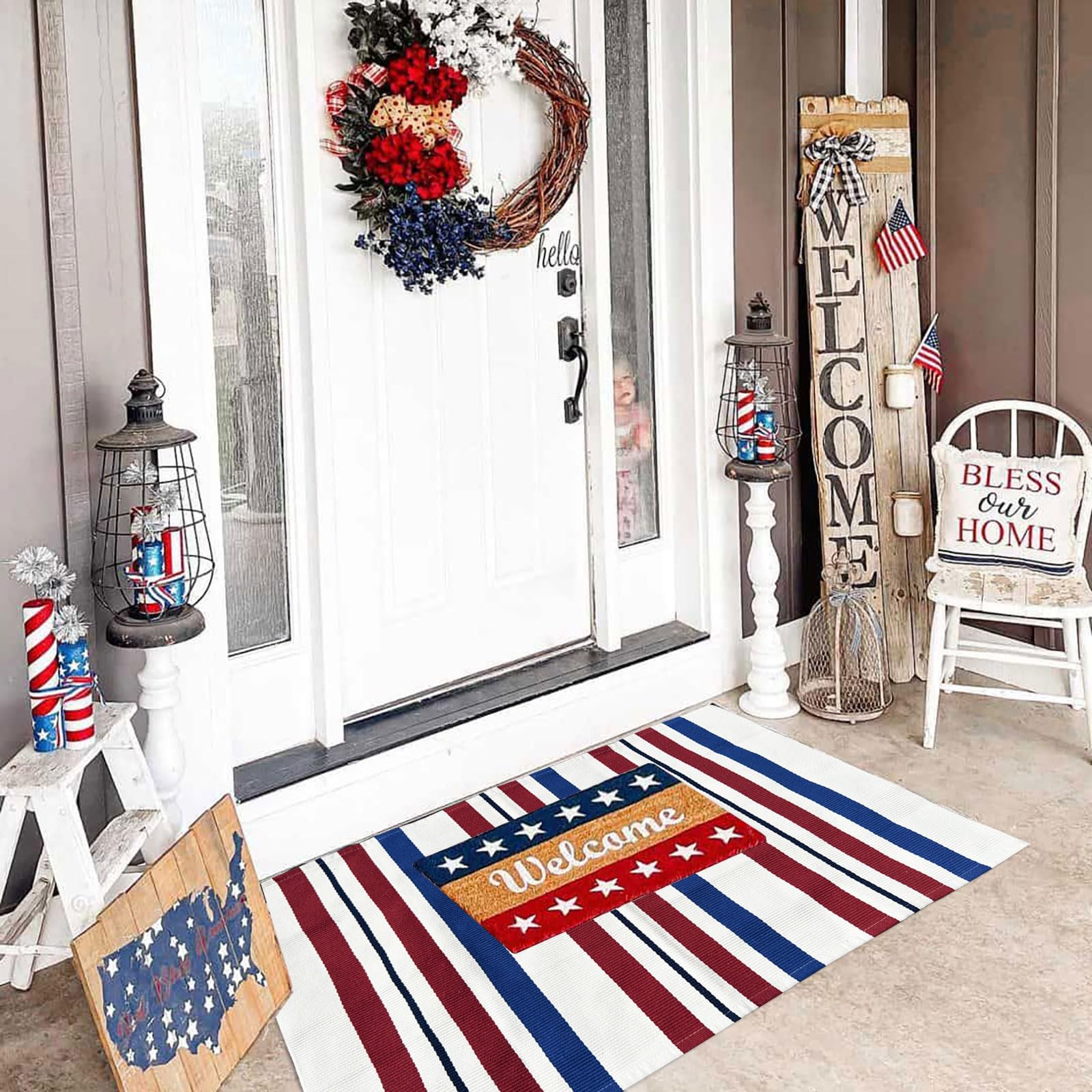 CAINANEL independence day welcome mat suitable for indoor or outdoor use