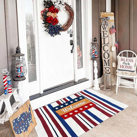 CAINANEL independence day welcome mat suitable for indoor or outdoor use