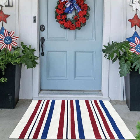 CAINANEL large 27.5 by 43 inch porch rug anchors a layered entrance