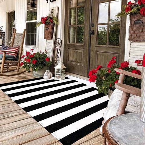 CAINANEL outdoor rug close-up showing durable fabric texture.