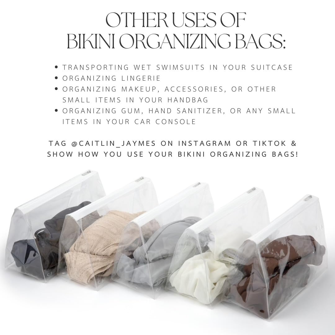 Caitlin Jaymes bikini storage bag, pack of ten, keeps items neatly separated in closets.