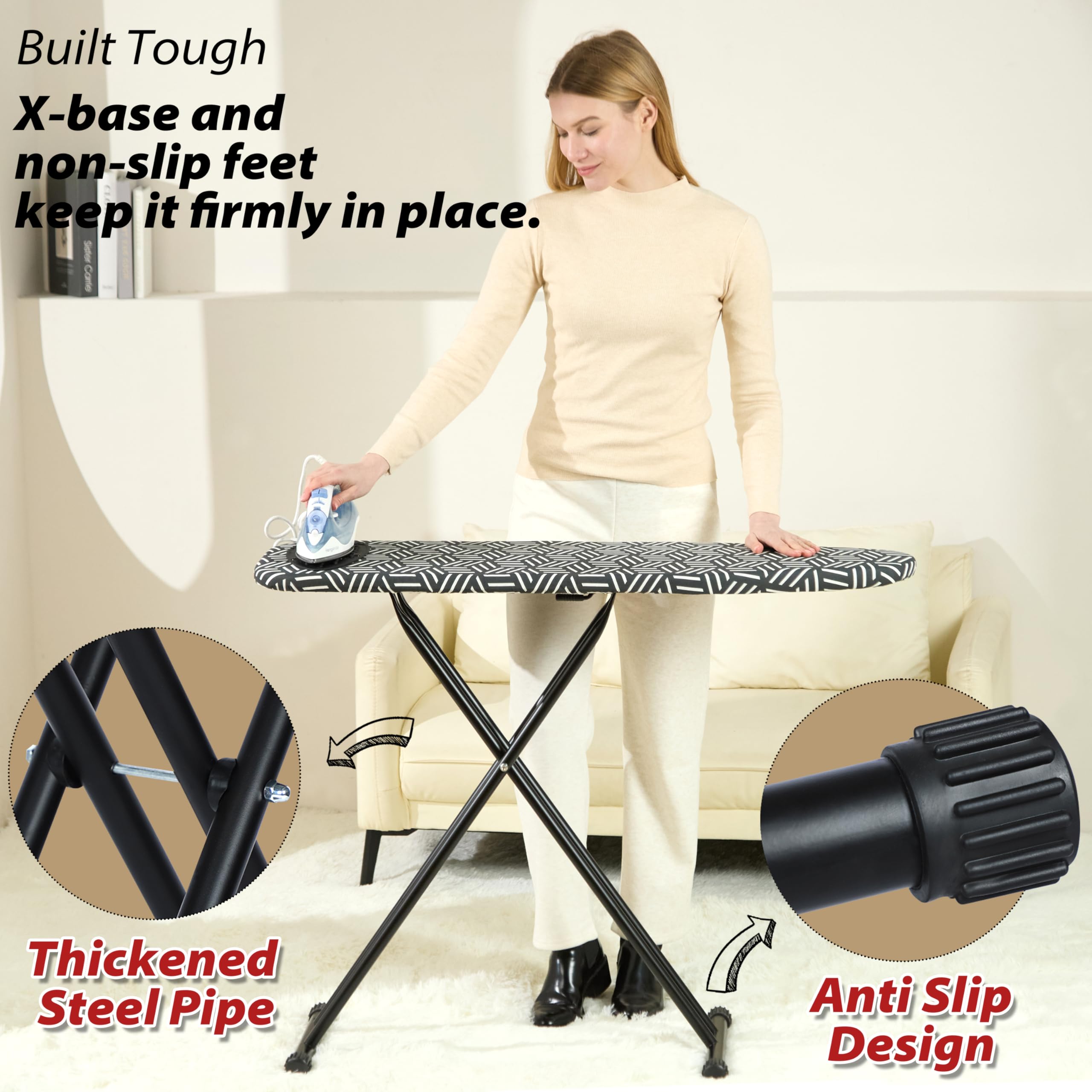 Caius ironing board cover displays ultra-thick cotton padding