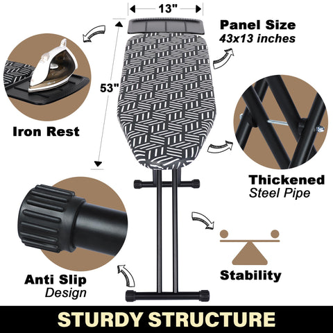 Caius ironing board folding mechanism enables space-saving storage