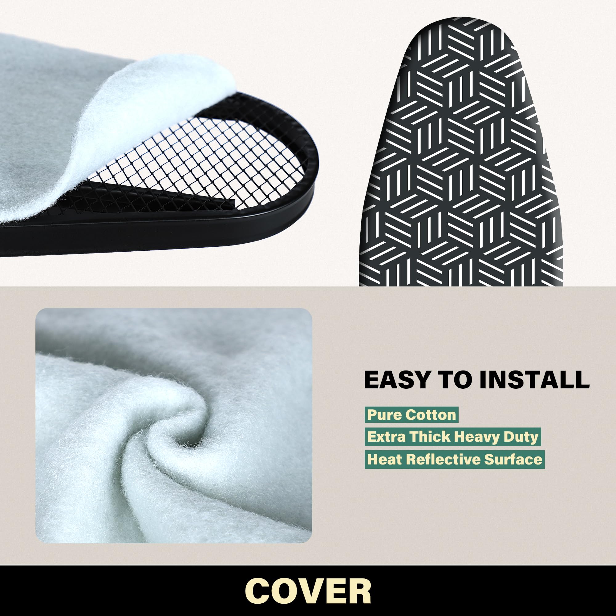 Caius ironing board cover reflects heat for smooth ironing