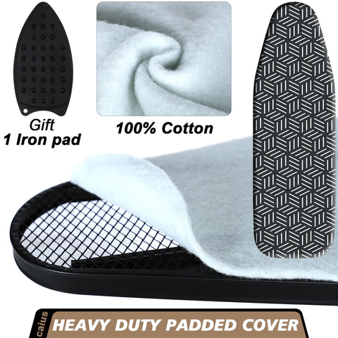 Caius ironing board stable anti-skid feet prevent wobble during use.