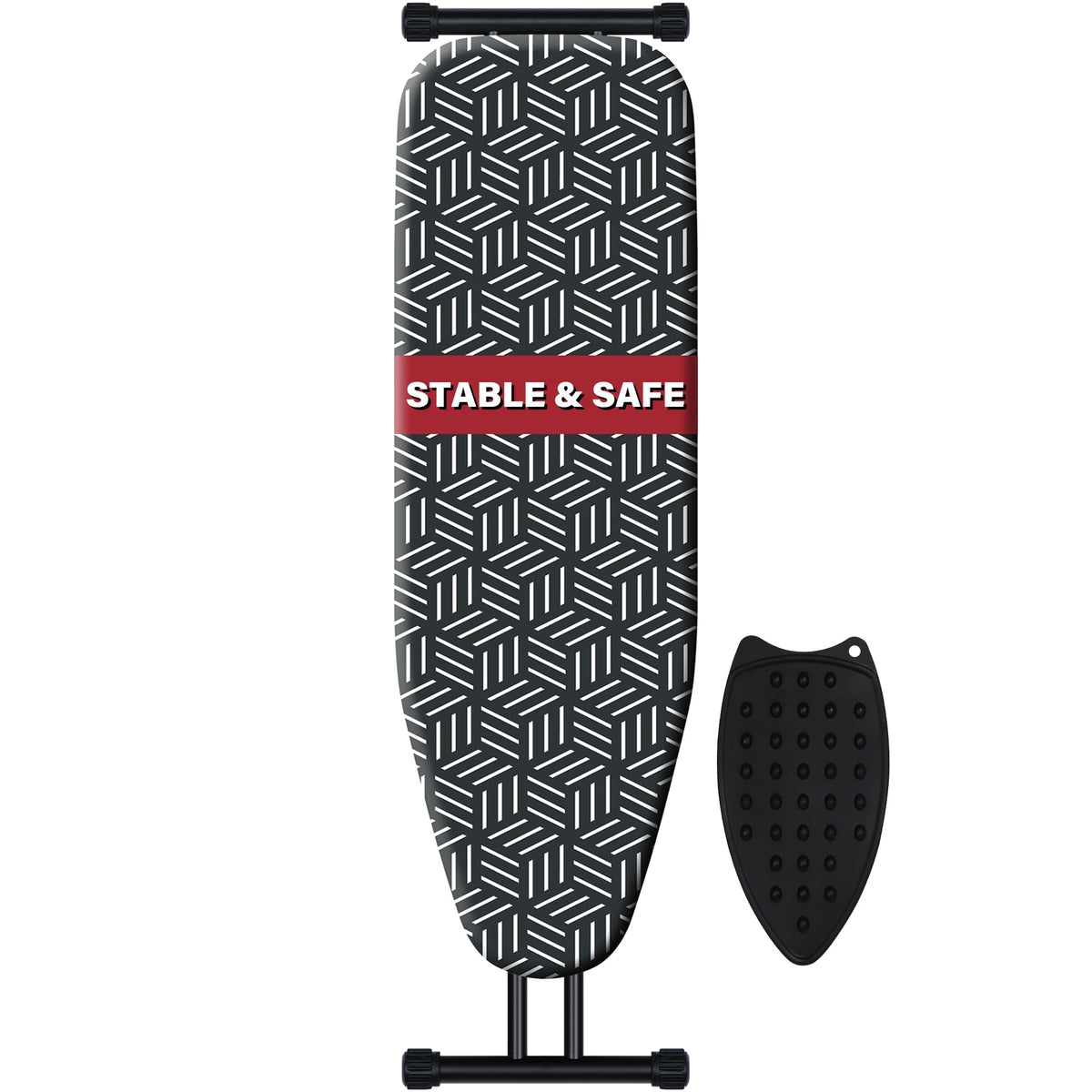 Caius ironing board top surface showing a wide 43x13 inch area for large fabrics