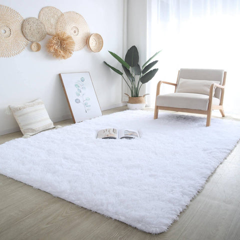 CAIYUECS Ultra Soft Shag Area Rug non-slip backing keeps surfaces safe