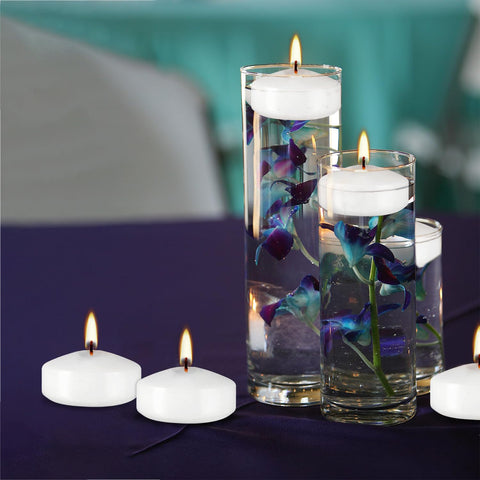 CAKETYCG 2-inch white floating candles offer clean, odorless light for any setting.