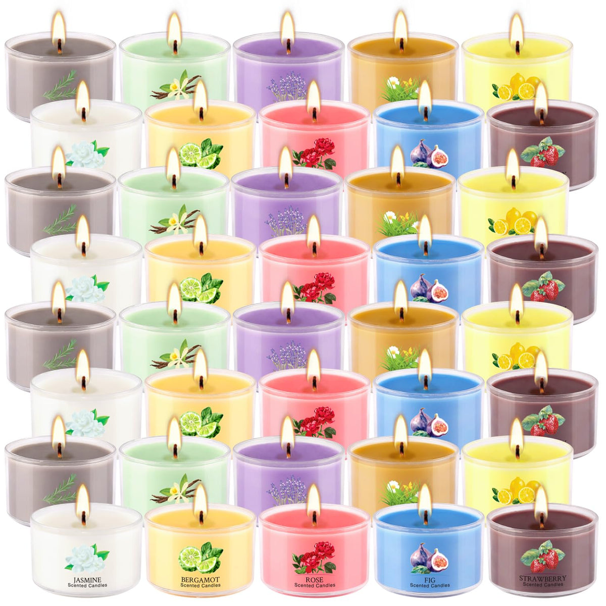 CAKETYCG 40-scented candle set front view for cozy home ambience