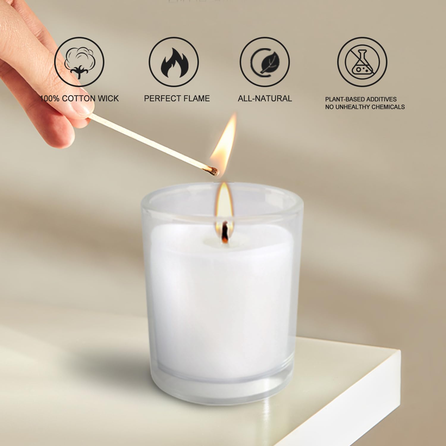 CAKETYCG minimalist white glass design complements rustic, modern, and romantic table settings.
