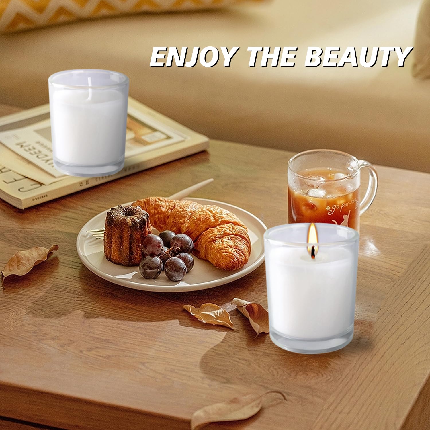 CAKETYCG unscented glass votives offer a clean, fragrance-free glow for intimate spaces.