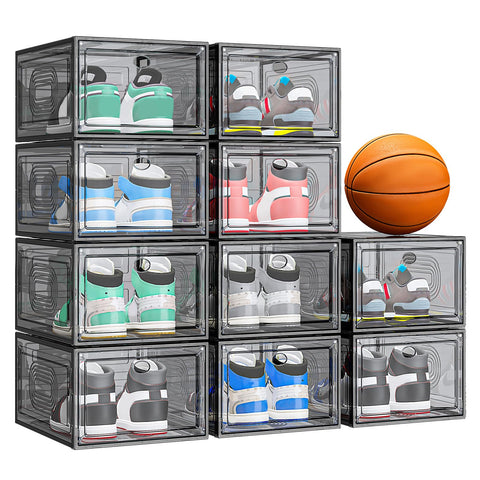 caktraie thickened shoe organizer with magnetic front door for quick sneaker visibility