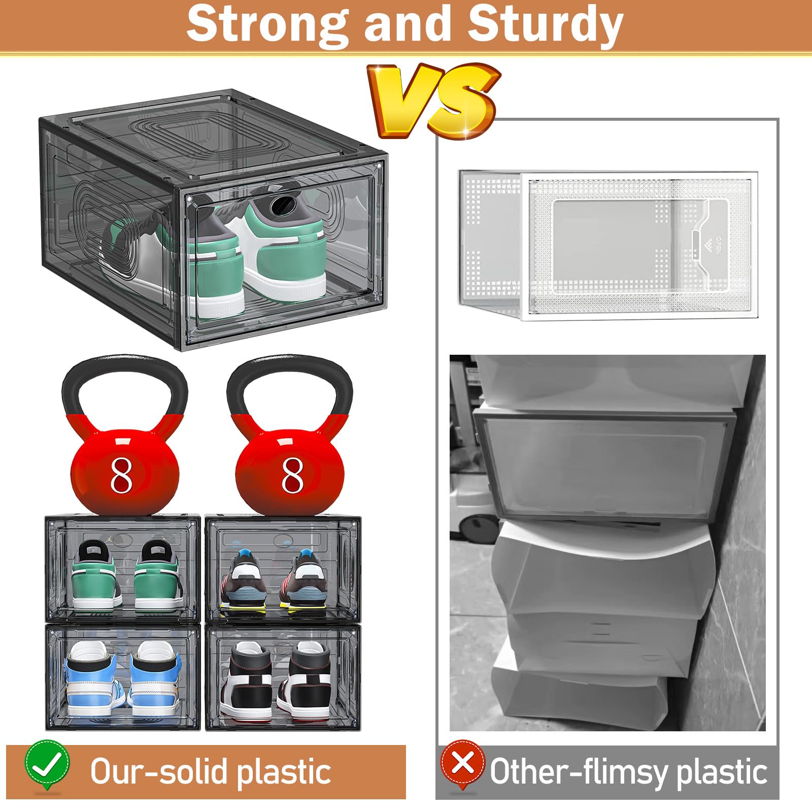 caktraie thickened shoe organizer stackable side view for efficient closet storage