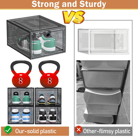 caktraie thickened shoe organizer stackable side view for efficient closet storage